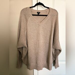 Oversized Tan v neck women's sweater size XL